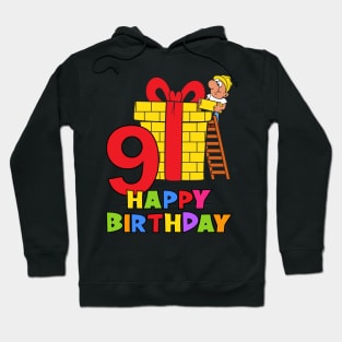 9th Birthday Party 9 Year Old Nine Years Hoodie